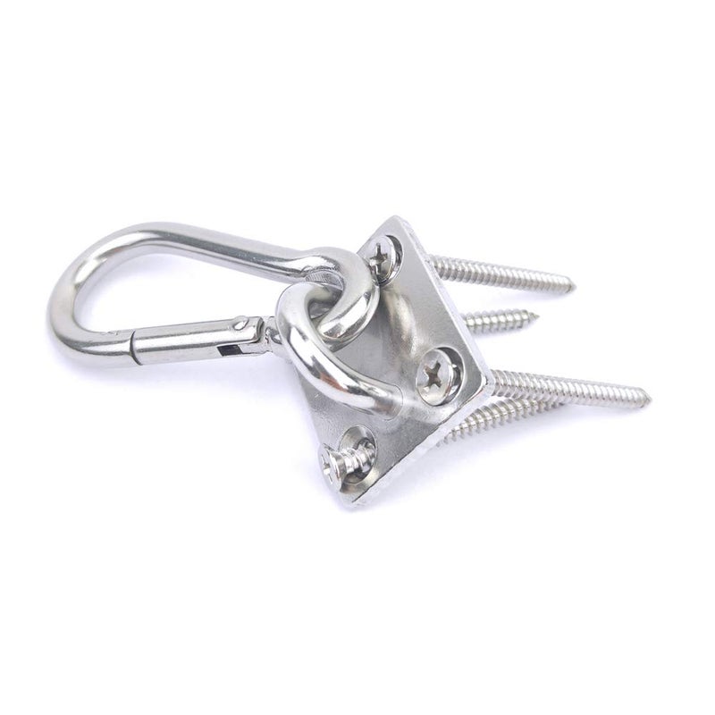 Chneeu 2 Set Heavy Duty Hanger Hook Hammock Wall Mount, Suspension Ceiling Hooks Outdoor Swing Mounting Hook Exercise Hook Stainless Steel Swivel Carabiner Yoga Ceiling Mount Swing Hook - Image 3